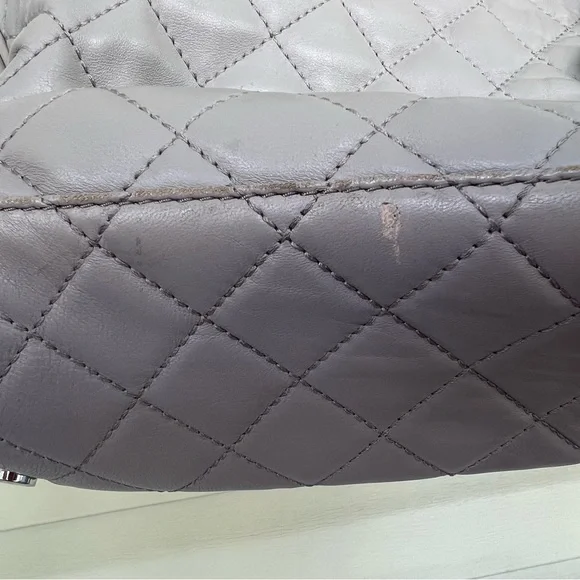 2016 VTG Michael Kors Susannah Lg Quilted-Leather Tote/Shoulder Bag ~ Pearl Grey - Picture 12 of 14